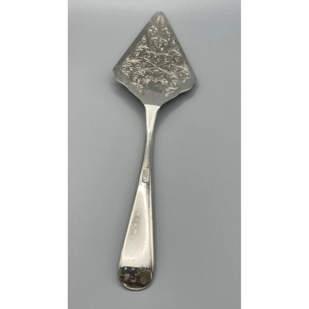 Ornate Italian Baroque Style Silverplate Cake Server for Wedding or Anniversary